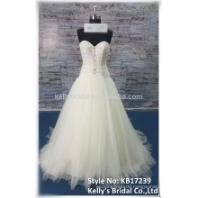 New collection brilliant sliver beads& rich looking A-line skirt ,soft tulle ,sweetheard neckline lovely dress